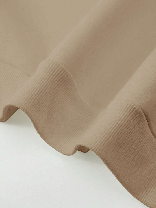 Manfinity Homme Loose Fit Men's Warm Lined Sweatshirt With Letter Print