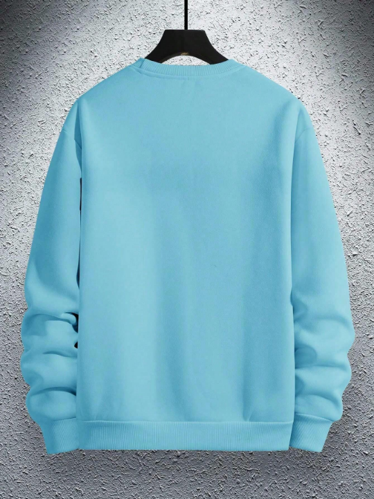 Manfinity Homme Men's Loose Fit Drop-Shoulder Sweatshirt With Letter Print