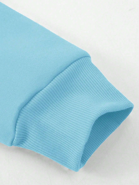 Manfinity Homme Men's Loose Fit Drop-Shoulder Sweatshirt With Letter Print