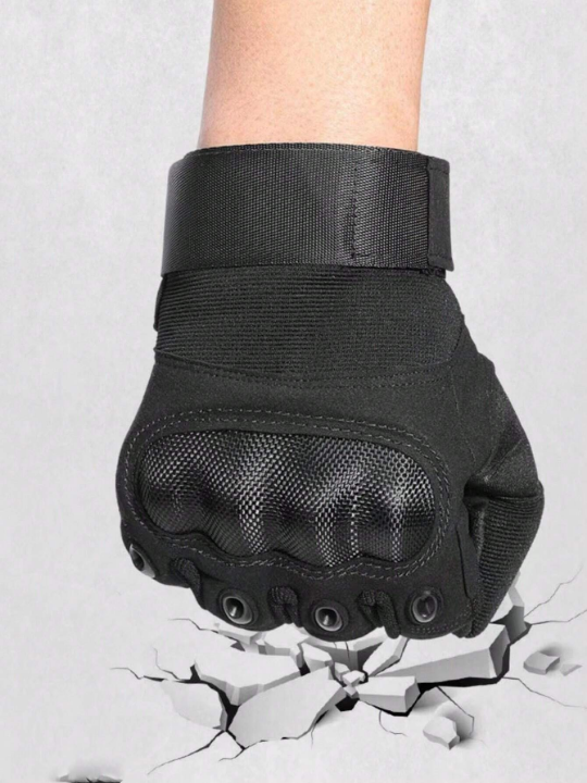 1pair Men's Outdoor Sports Gloves For Mountaineering, Anti-Skid And Touch Screen Design, Warm For Autumn And Winter Cycling