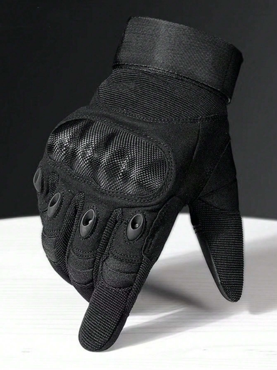 1pair Men's Outdoor Sports Gloves For Mountaineering, Anti-Skid And Touch Screen Design, Warm For Autumn And Winter Cycling