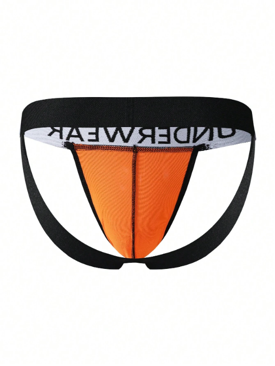 Men's Letter Print Strap Thong Underwear