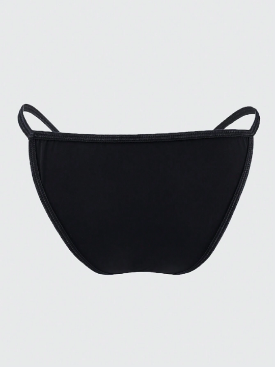 Men's Low-Waist Elastic Butt Triangle Bikini Underwear Ice Silk Sexy Sheer Thin Convex Pouch Black Briefs