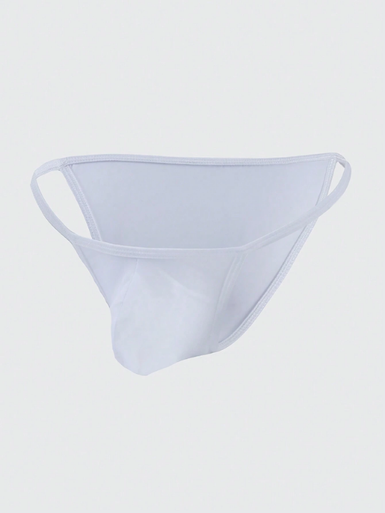 Men's Low Waist Stretchy Butt Lifter Briefs Bikini Briefs Icy Silk Underwear See-Through Ultra-Thin Pouch White Panties