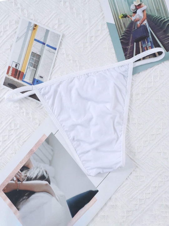 Men's Low Waist Stretchy Butt Lifter Briefs Bikini Briefs Icy Silk Underwear See-Through Ultra-Thin Pouch White Panties