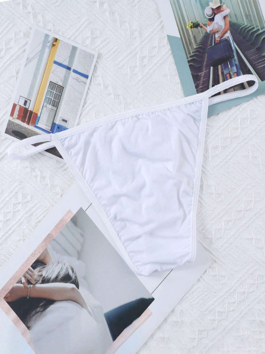 Men's Low Waist Stretchy Butt Lifter Briefs Bikini Briefs Icy Silk Underwear See-Through Ultra-Thin Pouch White Panties