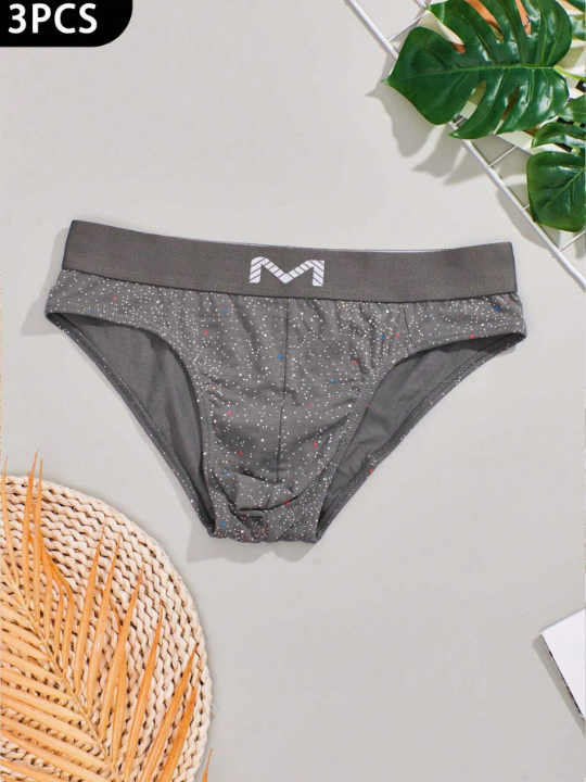 1pc Men's Grey Stylish, Comfortable, Breathable Trunks