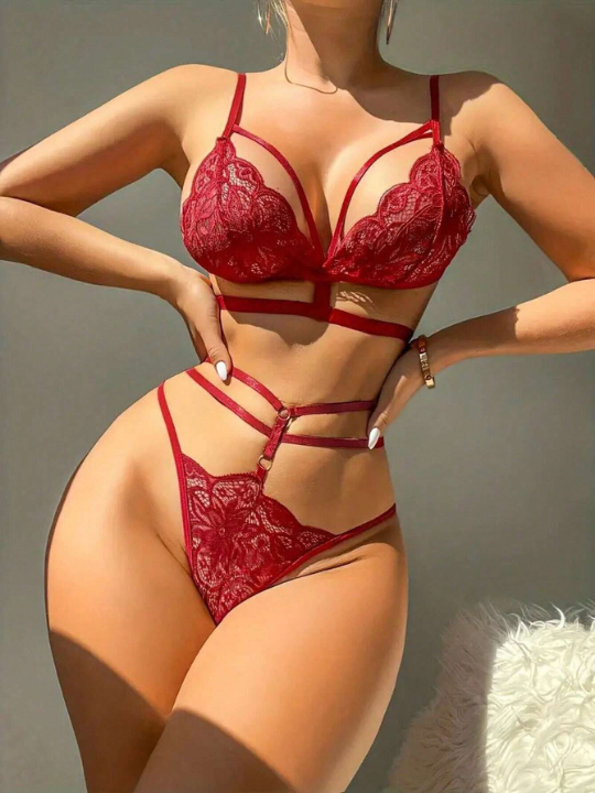 Sexy Lace Two-Piece Lingerie Set For Women