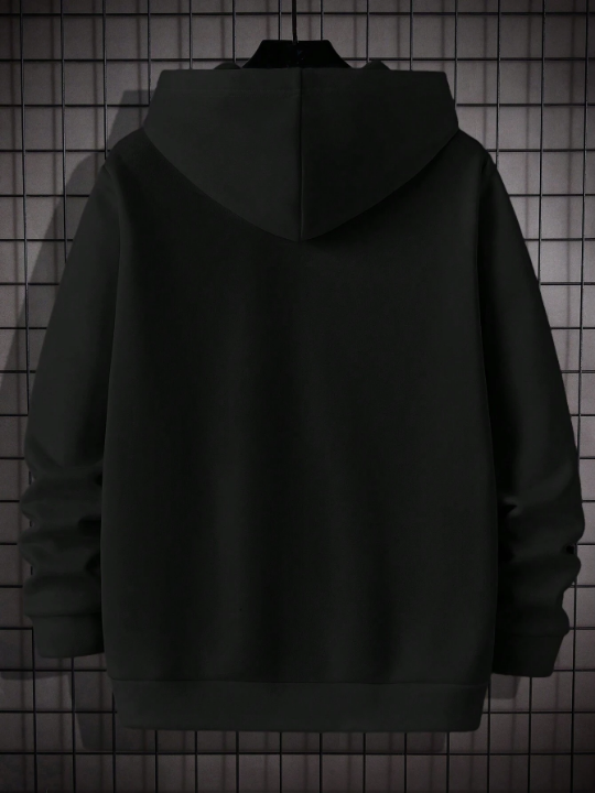 Manfinity Sporsity Men's Letter Print Hooded Sweatshirt, Casual