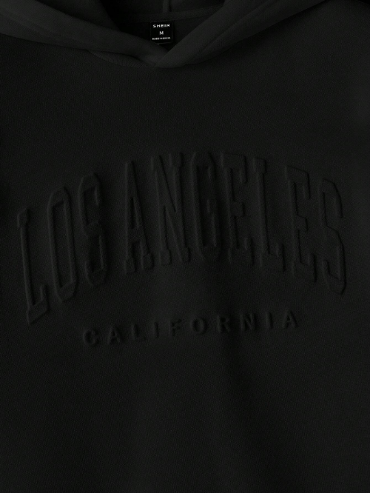 Manfinity Sporsity Men's Letter Print Hooded Sweatshirt, Casual