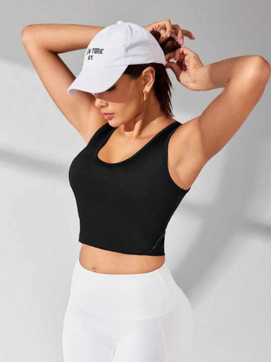 Women's Sports Bra With Reflective Dots For Night Running