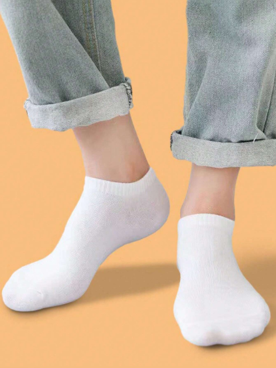 30 Pairs Men's Comfortable Breathable Solid-Colored Business Style Short Socks (Black/White/Grey)