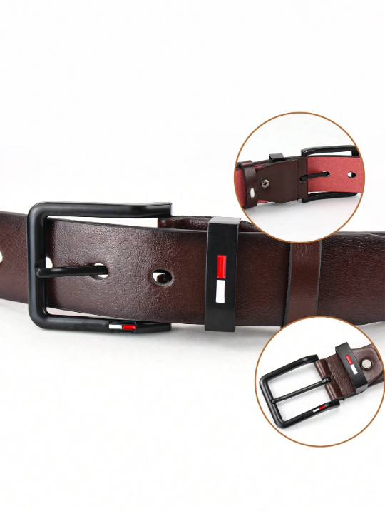 1pc Men's Pin-Buckle Business Dress Pants With Slim Fit Design And Versatile Belt