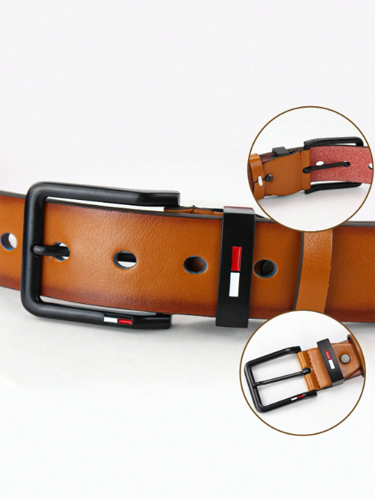 1pc Men's Pin Buckle Business Suit Pants, Slim Fit With Versatile Belt