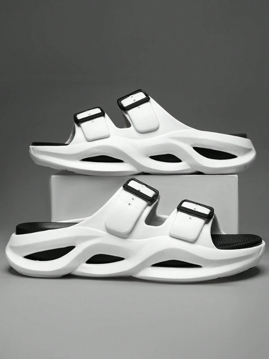 Men New Summer Slipper, Indoor Home Anti-Slip Bath Slipper, Men Thick-Soled Soft-Soled Comfortable Casual Sports Wear-Resistant Men Slippers, Trendy And Versatile For Beach, Vacation, And Casual Occasions