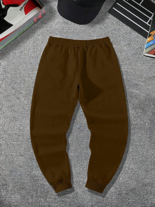 Manfinity Homme Men's Letter Print Drawstring Waist Cuffed Sweatpants