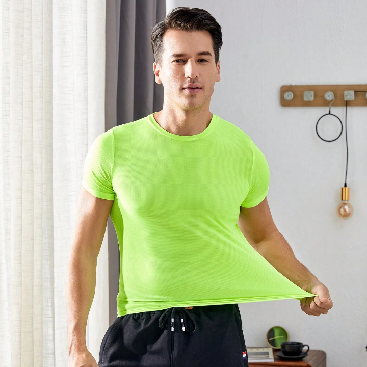 4pcs/Set Men's Short Sleeve Sport T-Shirt Set For Gym, Football, Basketball, Training, Running