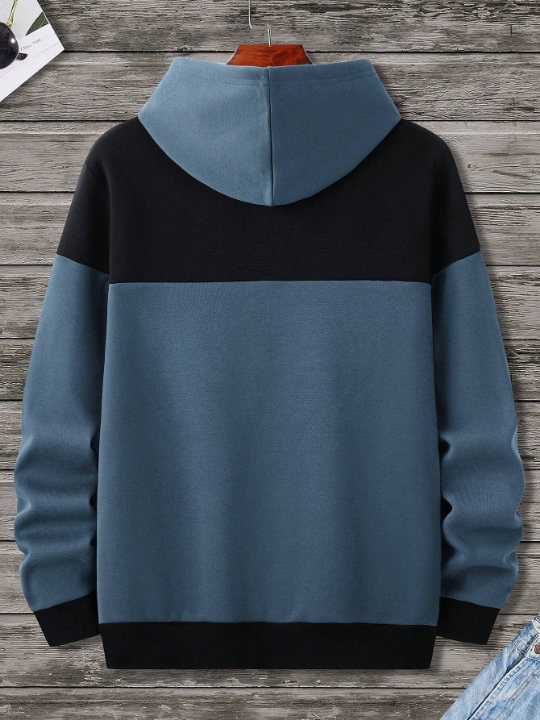 Manfinity Homme Men's Patchwork Casual Drawstring Hoodie