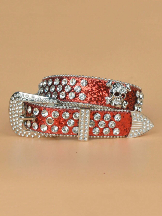 Rhinestone Decor Belt Street