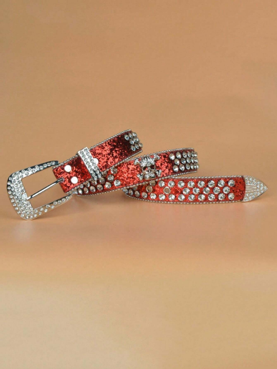 Rhinestone Decor Belt Street