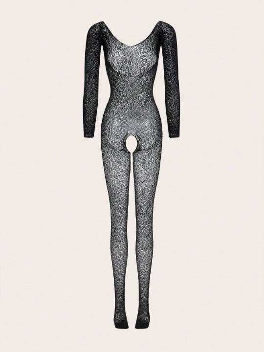Hollow Out Lace Open Crotch Sexy Bodystocking