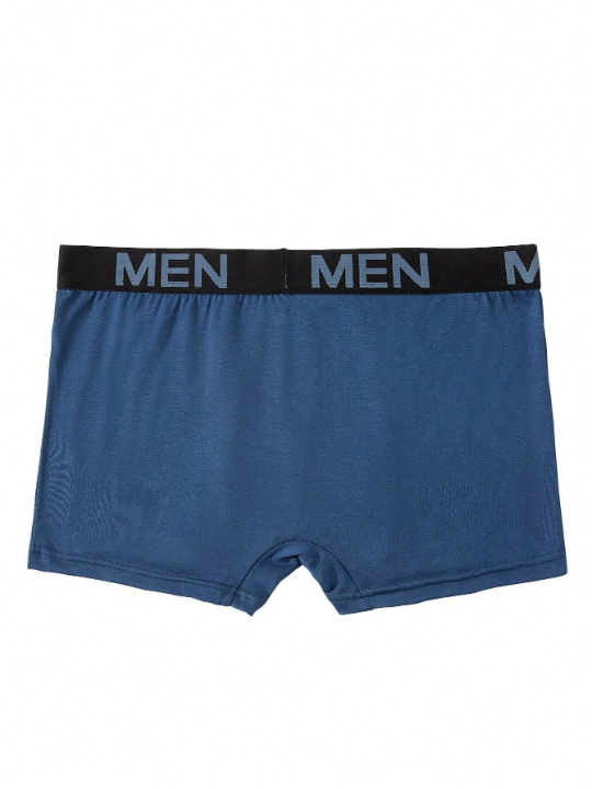 4pcs Men's Boxer Briefs With Letter Weaved Waistband