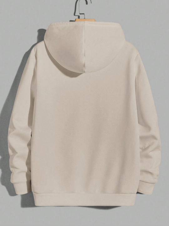 Cottnline Men Letter Graphic Drawstring Hoodie