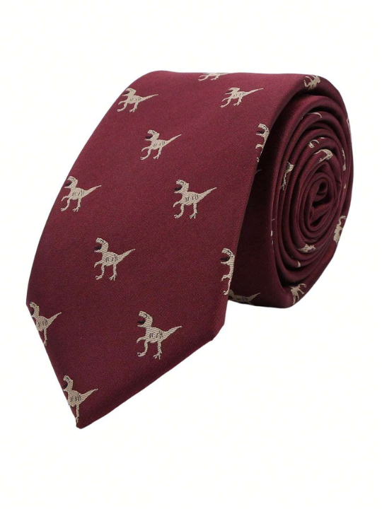 1pc Men's Business & Fashionable Animal Pattern Necktie, 6 Cm, Polyester