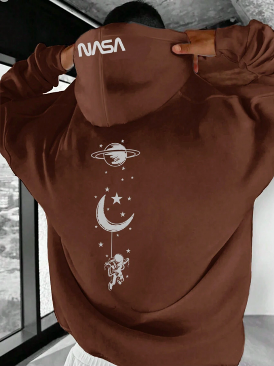 Manfinity Hypemode Men's Ultra Oversized Hoodie With Moon And Planet Print