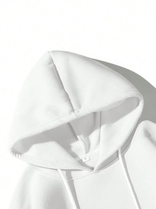 Manfinity Basics Men's Solid Color Drop-Shoulder Long Sleeve Casual Hoodie