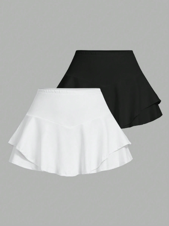 BAE Women's Set Of Flounce Hem Skirt And Pants