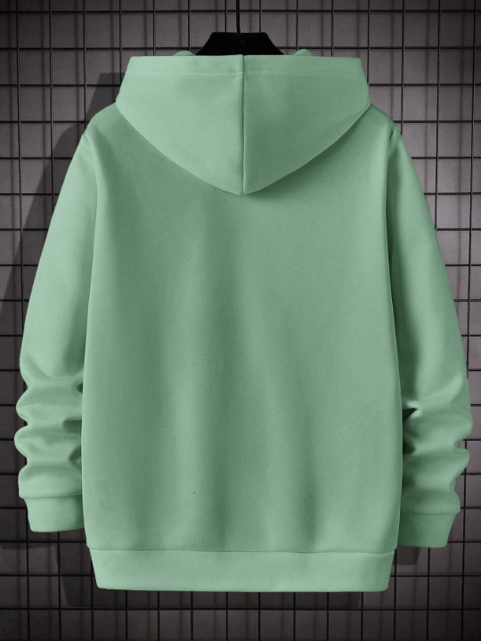 Manfinity Sporsity Men's Hooded Knit Casual Sweatshirt With Letter Print