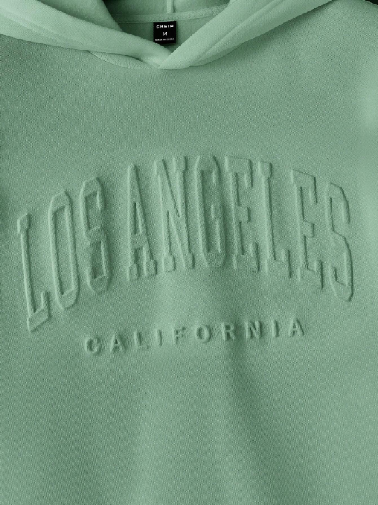 Manfinity Sporsity Men's Hooded Knit Casual Sweatshirt With Letter Print