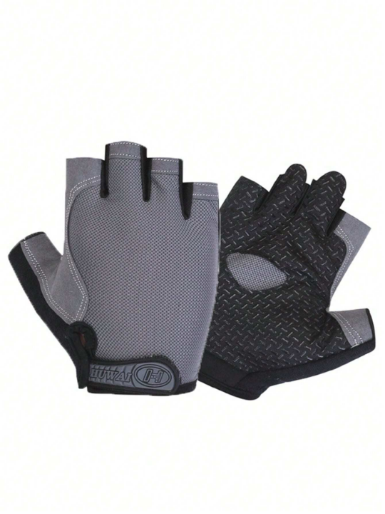 1pair Fitness Breathable Sports Gloves For Men And Women, Half Finger Anti-Slip Wrist Guard For Basketball, Dumbbell Lifting, Gym Workout, And Biking
