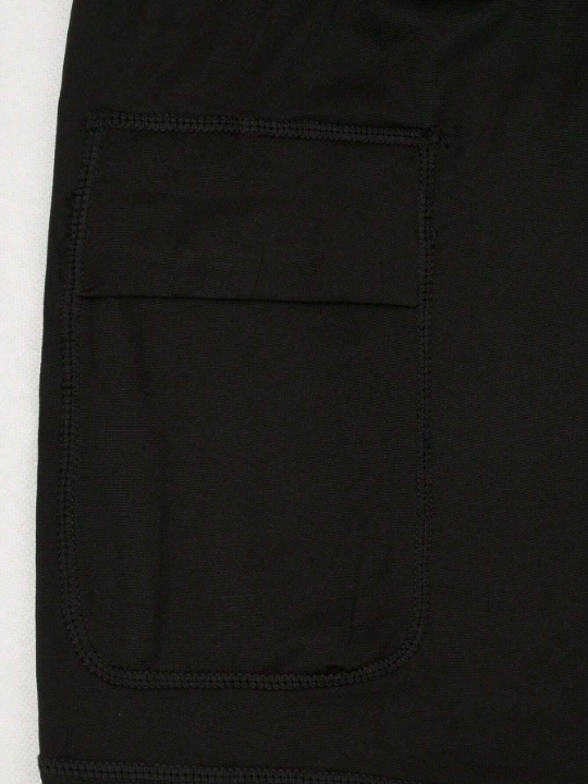 Men Ombre Drawstring Waist Swim Trunks With Phone Pocket