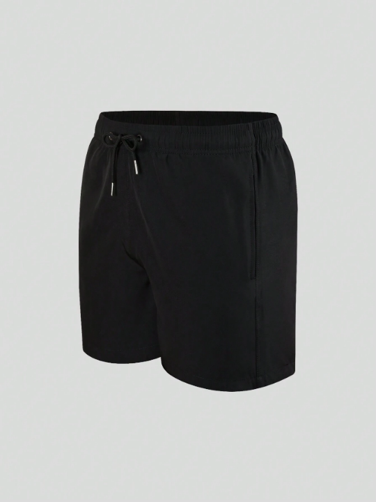 Men Drawstring Waist 2 In 1 Beach Shorts With Phone Pocket
