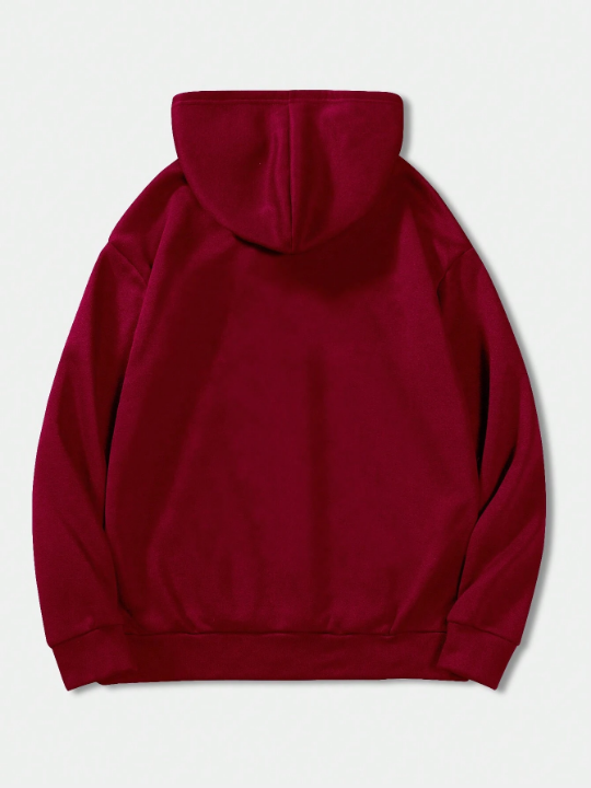 Manfinity Hypemode Men's Solid Color Drop Shoulder Long Sleeve Hoodie, Suitable For Autumn And Winter