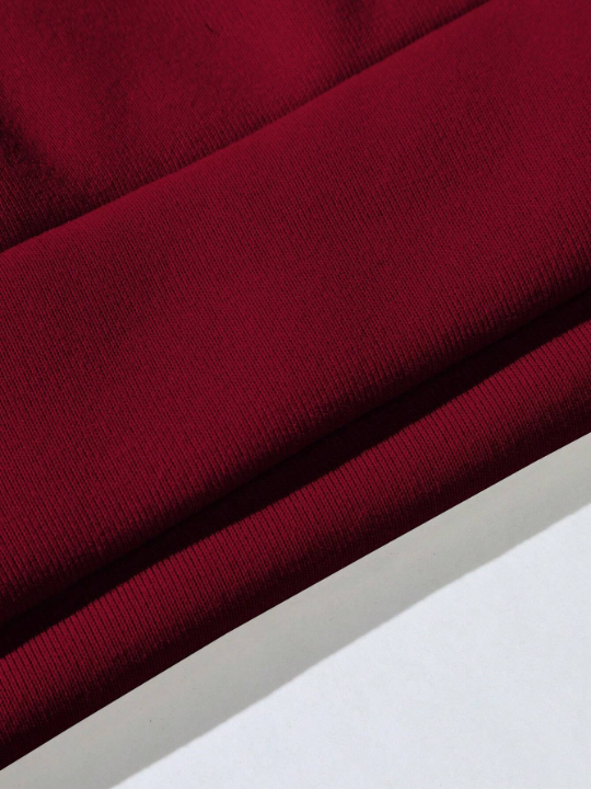 Manfinity Hypemode Men's Solid Color Drop Shoulder Long Sleeve Hoodie, Suitable For Autumn And Winter