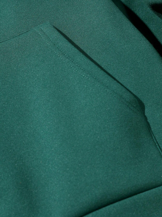 Manfinity Hypemode Men's Solid Color Drooping Shoulder Long Sleeve Hooded Casual Sweatshirt Suitable For Autumn And Winter