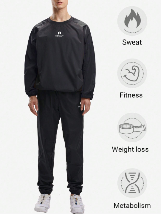 HOTSUIT Sauna Suit Men Anti Sweat Suits Gym Boxing Workout Jackets Durable Gym Wear Sports Wear Activewear Sauna Set Top And Pant Weight Loss
