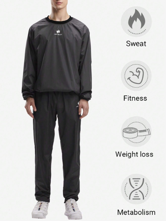 HOTSUIT Sauna Suit Men Anti Sweat Suits Gym Boxing Workout Jackets Durable Gym Wear Sports Wear Activewear Sauna Set Top And Pant Weight Loss