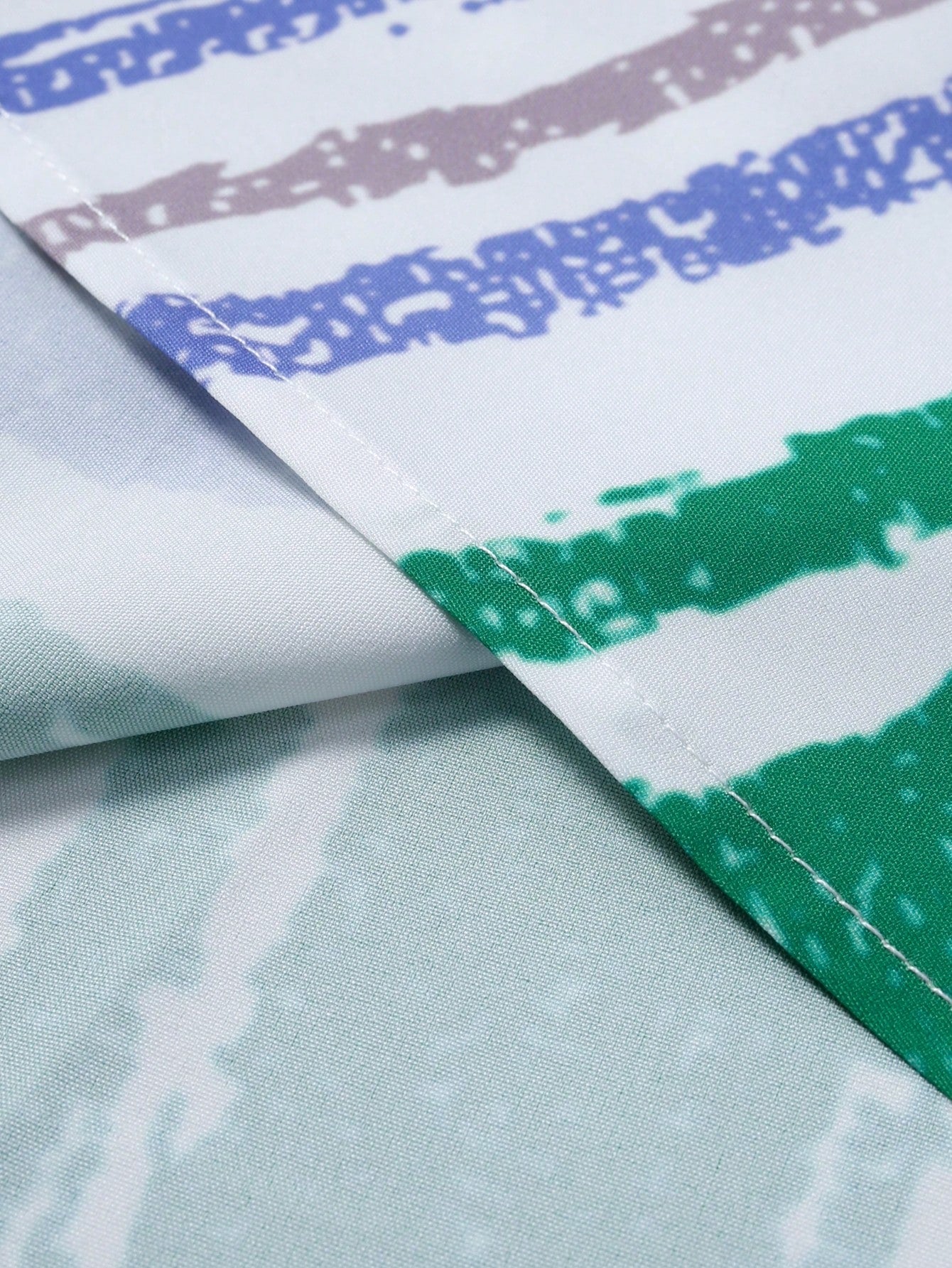 Men's Contrast Color Striped Button Front Short Sleeve Shirt