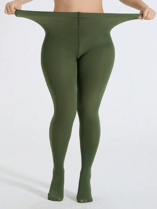 1pair Women Solid Fashionable Plus Size Tights For Daily Decoration - Lolli World Marketplace