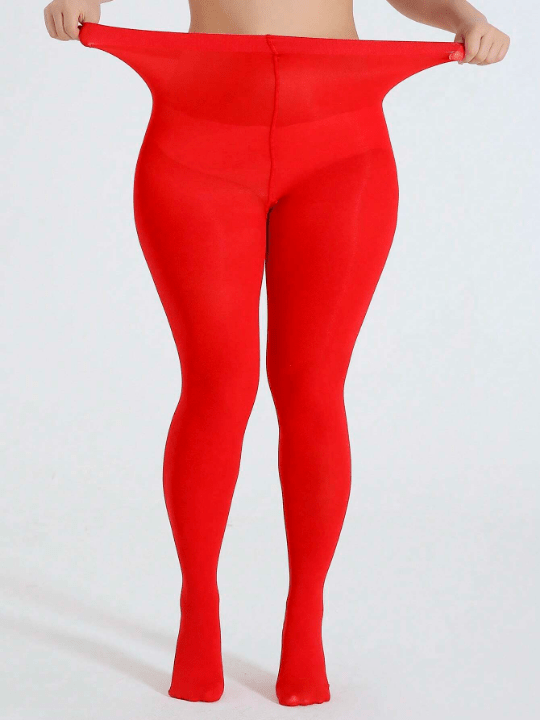 1pair Women Solid Fashionable Plus Size Tights For Daily Decoration - Lolli World Marketplace