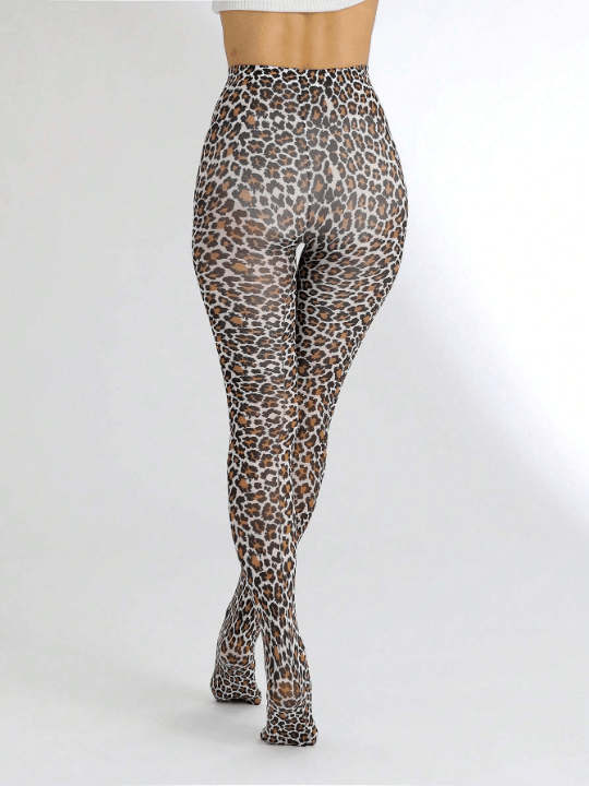 1pair Women's Sexy Leopard Print 60d Silk Stockings Pantyhose - Lolli World Marketplace
