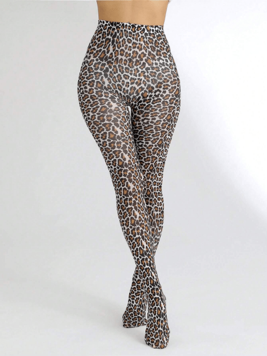 1pair Women's Sexy Leopard Print 60d Silk Stockings Pantyhose - Lolli World Marketplace