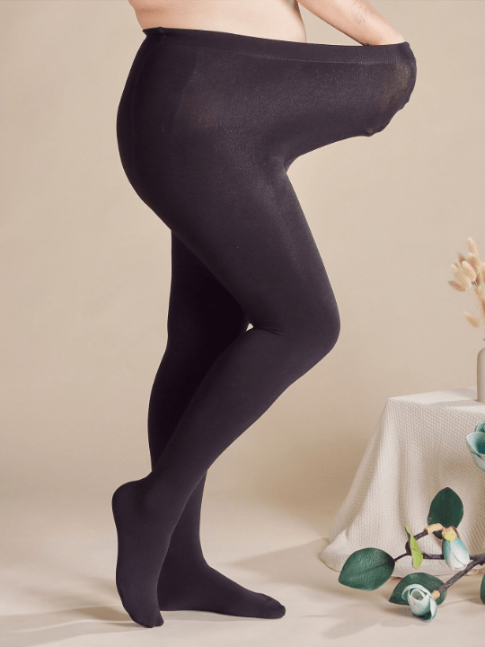 1pc 280d Plush Women's Plus Size Tights, Stretchy Daily Wear - Lolli World Marketplace