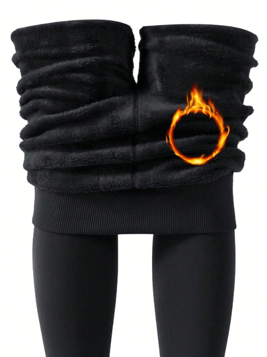 1pc 280g Thickened Plus Velvet Warm Tight Leggings, Perfect For Wearing With Dresses, Sweaters And More In Winter - Lolli World Marketplace