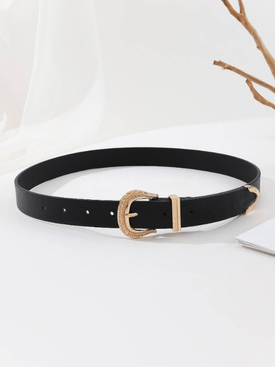 1pc Fashionable Versatile Women's Belt With Gold Pin Buckle Boho - Lolli World Marketplace