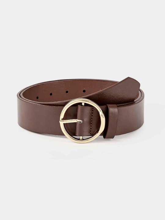1pc Fashionable & Versatile Women's Belt With Gold Raised Buckle Decoration For Daily Use Casual - Lolli World Marketplace